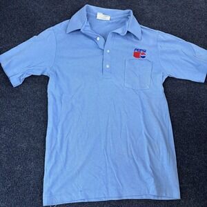 Vintage Riverside Pepsi Polo Shirt Mens Small Blue Embroidered Promo Made USA